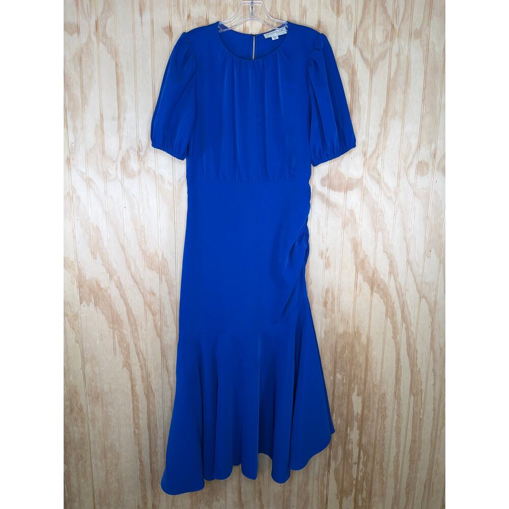 Sachin & Babi Camila Asymmetric Midi Dress Moroccan Blue Size 12